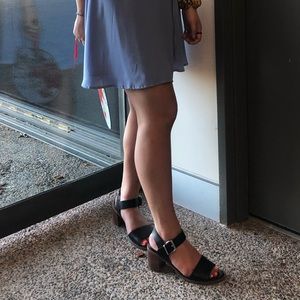 FINAL: Black Franco Sarto Havana ankle strap heels